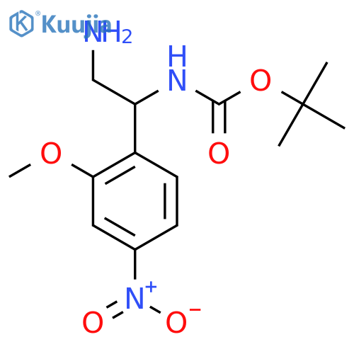tert-butyl N-2-amino-1-(2-methoxy-4-nitrophenyl)ethylcarbamate structure