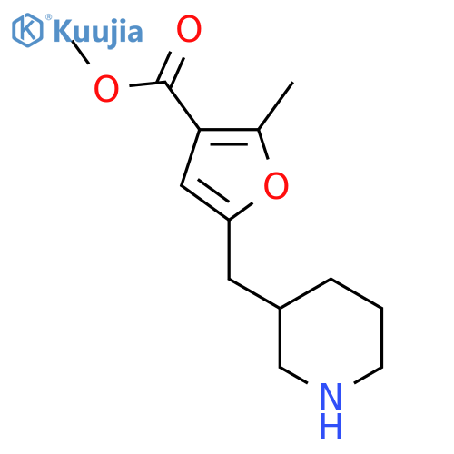 methyl 2-methyl-5-(piperidin-3-yl)methylfuran-3-carboxylate structure