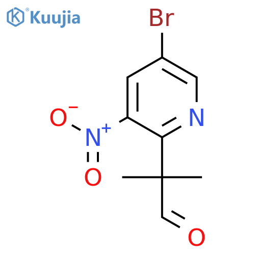 2-(5-bromo-3-nitropyridin-2-yl)-2-methylpropanal structure