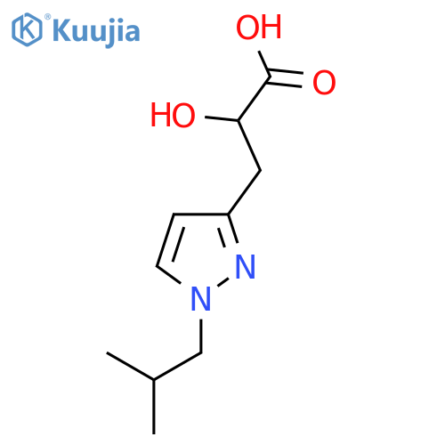 2-hydroxy-3-1-(2-methylpropyl)-1H-pyrazol-3-ylpropanoic acid structure
