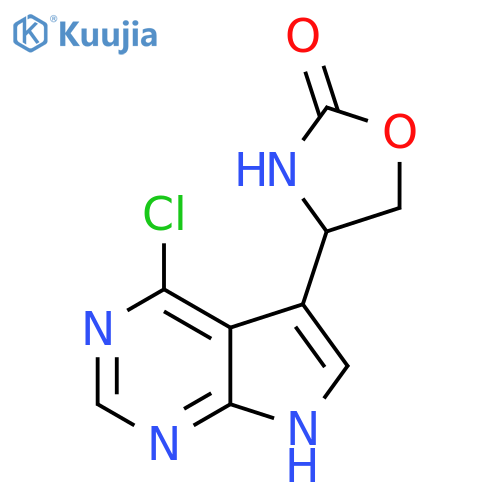 4-{4-chloro-7H-pyrrolo[2,3-d]pyrimidin-5-yl}-1,3-oxazolidin-2-one structure