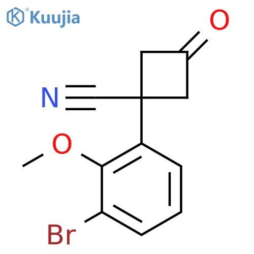 1-(3-bromo-2-methoxyphenyl)-3-oxocyclobutane-1-carbonitrile structure