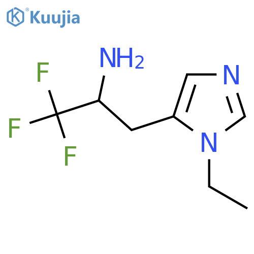 3-(1-ethyl-1H-imidazol-5-yl)-1,1,1-trifluoropropan-2-amine structure