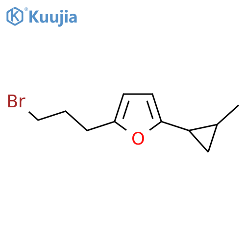 2-(3-bromopropyl)-5-(2-methylcyclopropyl)furan structure
