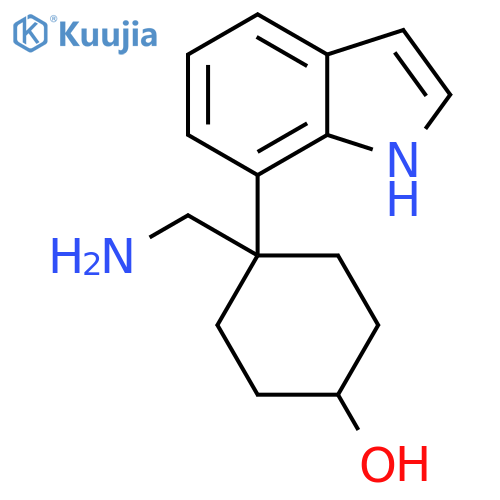 4-(aminomethyl)-4-(1H-indol-7-yl)cyclohexan-1-ol structure