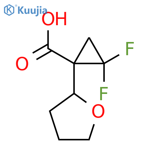 2,2-difluoro-1-(oxolan-2-yl)cyclopropane-1-carboxylic acid structure