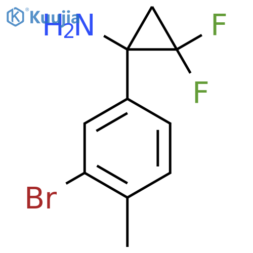 1-(3-bromo-4-methylphenyl)-2,2-difluorocyclopropan-1-amine structure