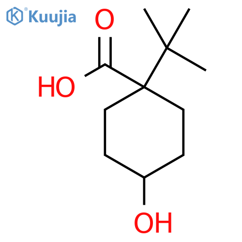 1-tert-butyl-4-hydroxycyclohexane-1-carboxylic acid structure