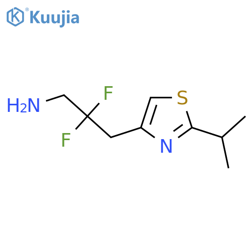 2,2-difluoro-3-2-(propan-2-yl)-1,3-thiazol-4-ylpropan-1-amine structure