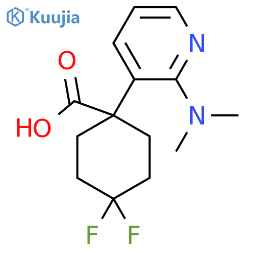 1-2-(dimethylamino)pyridin-3-yl-4,4-difluorocyclohexane-1-carboxylic acid structure