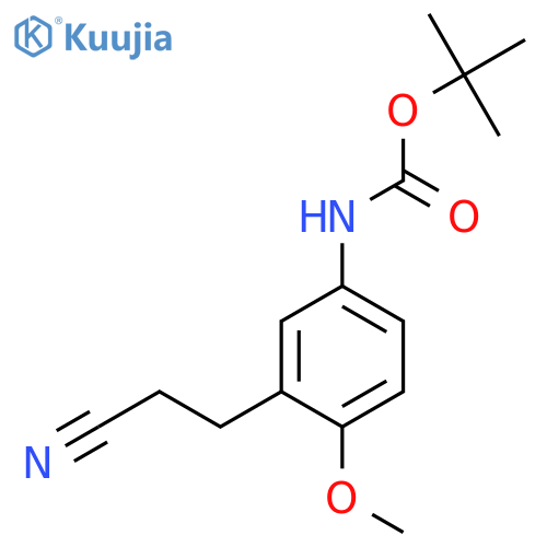 tert-butyl N-3-(2-cyanoethyl)-4-methoxyphenylcarbamate structure