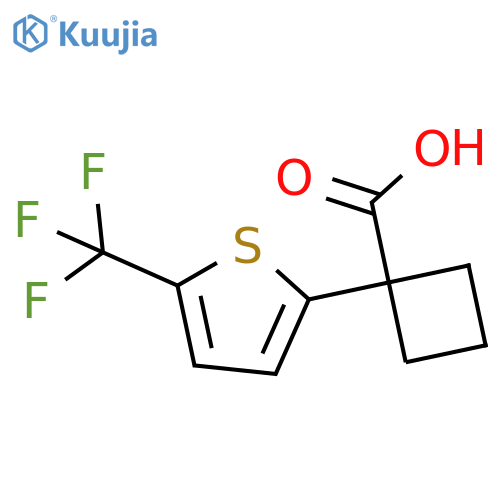 1-5-(trifluoromethyl)thiophen-2-ylcyclobutane-1-carboxylic acid structure
