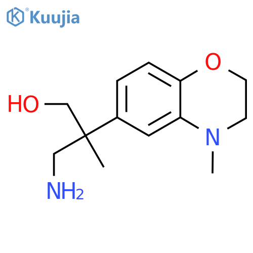 3-amino-2-methyl-2-(4-methyl-3,4-dihydro-2H-1,4-benzoxazin-6-yl)propan-1-ol structure