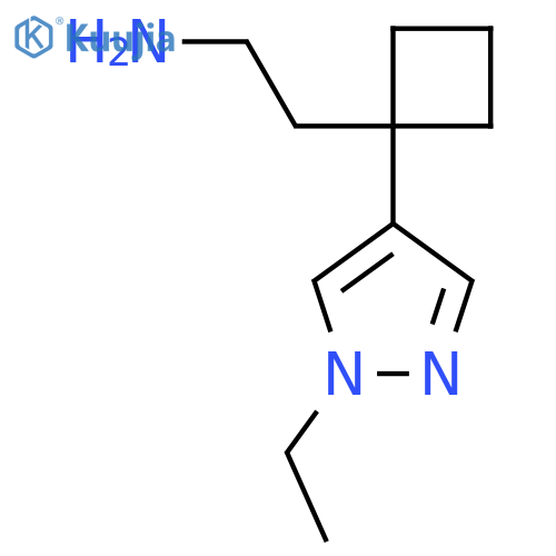 2-1-(1-ethyl-1H-pyrazol-4-yl)cyclobutylethan-1-amine structure