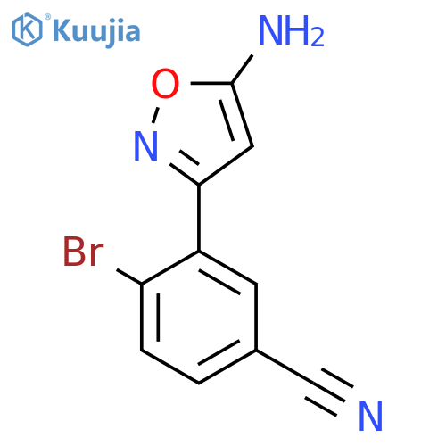 3-(5-amino-1,2-oxazol-3-yl)-4-bromobenzonitrile structure