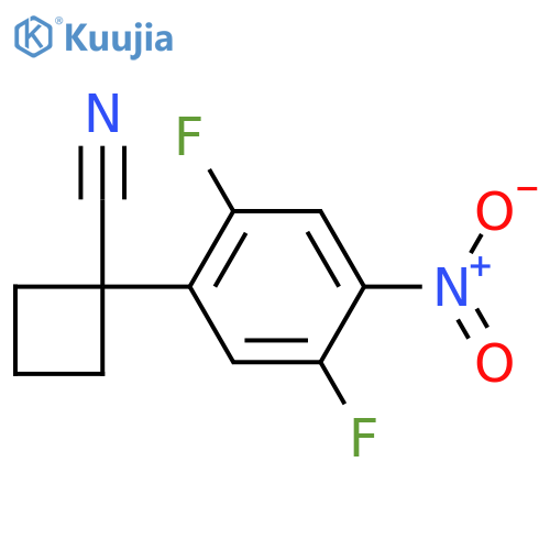 1-(2,5-difluoro-4-nitrophenyl)cyclobutane-1-carbonitrile structure