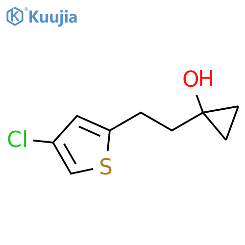 1-[2-(4-Chlorothiophen-2-yl)ethyl]cyclopropan-1-ol structure