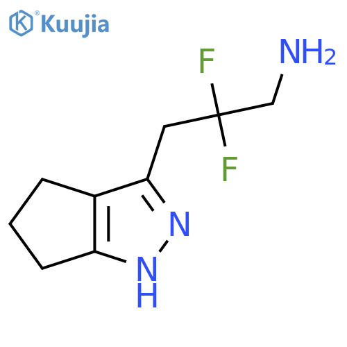3-{1H,4H,5H,6H-cyclopentacpyrazol-3-yl}-2,2-difluoropropan-1-amine structure