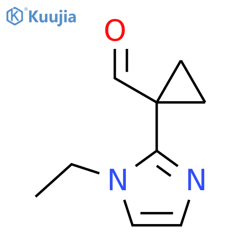 1-(1-ethyl-1H-imidazol-2-yl)cyclopropane-1-carbaldehyde structure