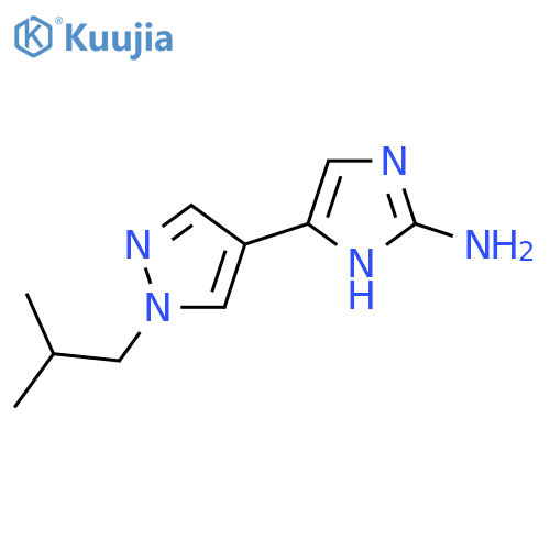5-1-(2-methylpropyl)-1H-pyrazol-4-yl-1H-imidazol-2-amine structure