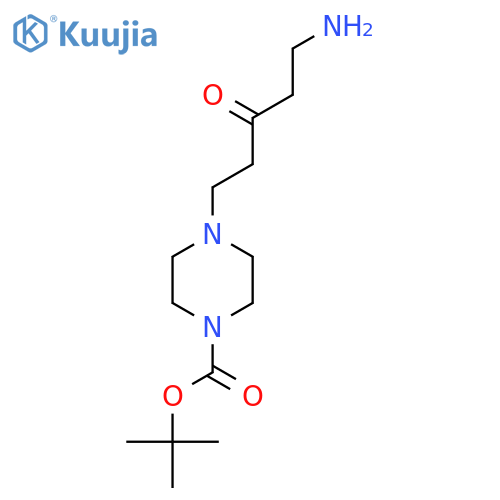 tert-butyl 4-(5-amino-3-oxopentyl)piperazine-1-carboxylate structure