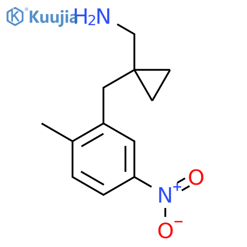 {1-(2-methyl-5-nitrophenyl)methylcyclopropyl}methanamine structure