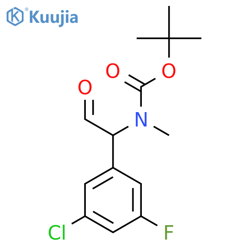 tert-butyl N-1-(3-chloro-5-fluorophenyl)-2-oxoethyl-N-methylcarbamate structure