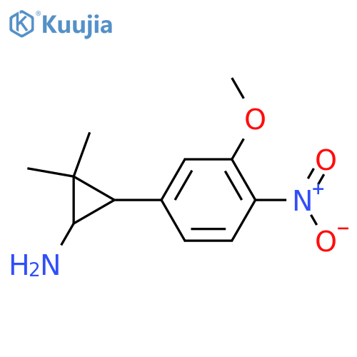 3-(3-methoxy-4-nitrophenyl)-2,2-dimethylcyclopropan-1-amine structure