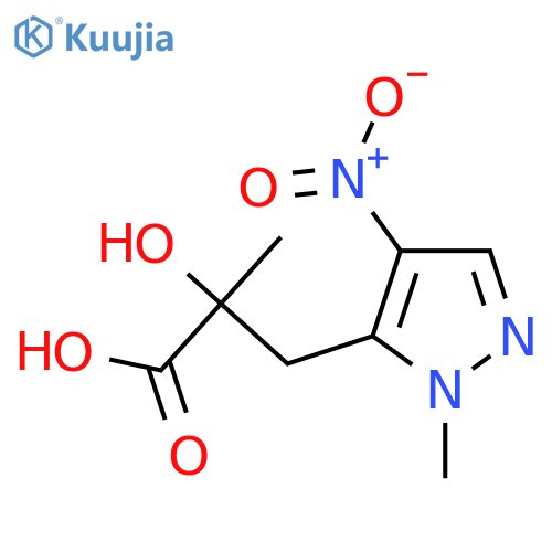 2-hydroxy-2-methyl-3-(1-methyl-4-nitro-1H-pyrazol-5-yl)propanoic acid structure