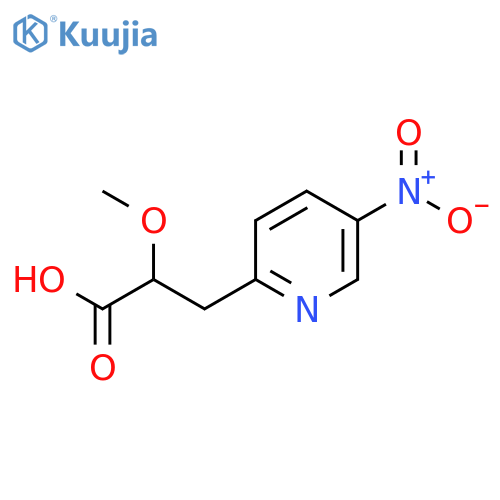 2-methoxy-3-(5-nitropyridin-2-yl)propanoic acid structure