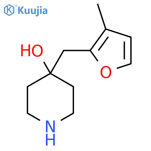 4-(3-methylfuran-2-yl)methylpiperidin-4-ol structure