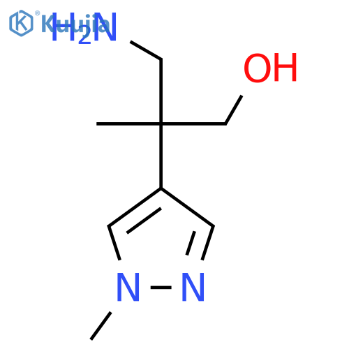 3-amino-2-methyl-2-(1-methyl-1H-pyrazol-4-yl)propan-1-ol structure