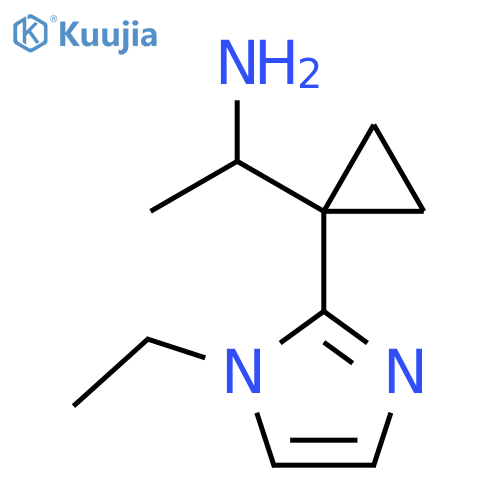 1-1-(1-ethyl-1H-imidazol-2-yl)cyclopropylethan-1-amine structure