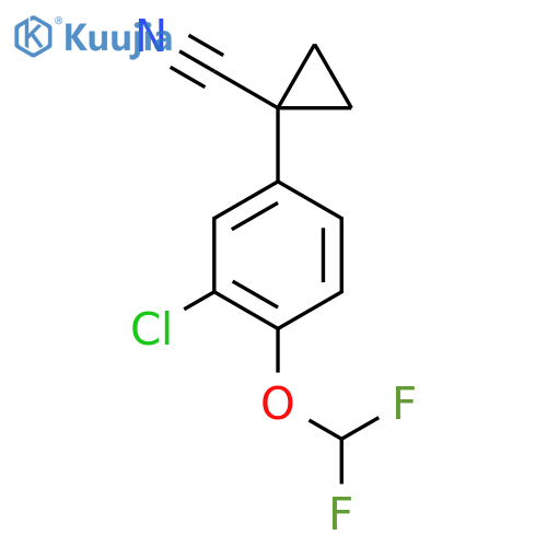 1-3-chloro-4-(difluoromethoxy)phenylcyclopropane-1-carbonitrile structure