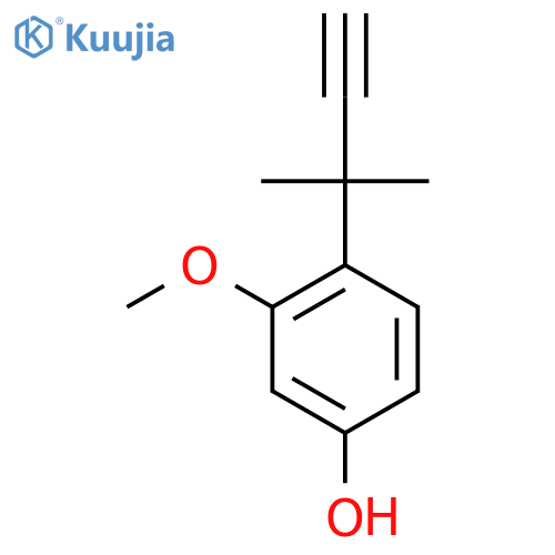 3-methoxy-4-(2-methylbut-3-yn-2-yl)phenol structure
