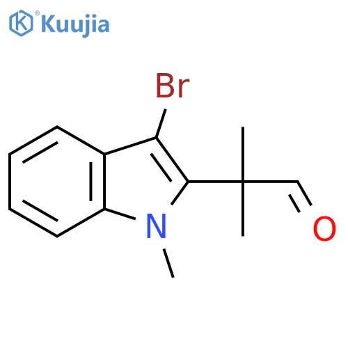 2-(3-bromo-1-methyl-1H-indol-2-yl)-2-methylpropanal structure