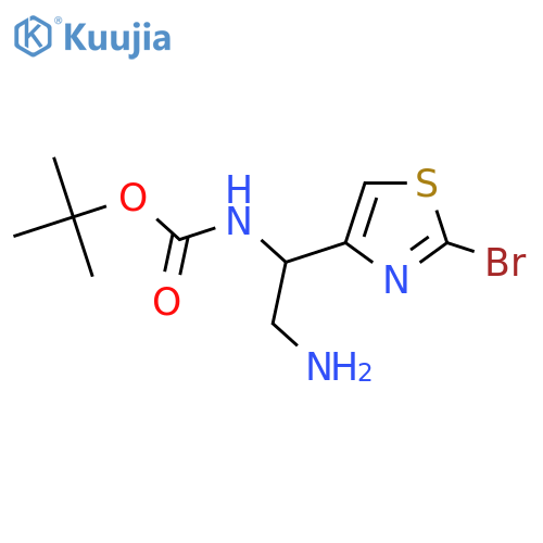 tert-butyl N-2-amino-1-(2-bromo-1,3-thiazol-4-yl)ethylcarbamate structure