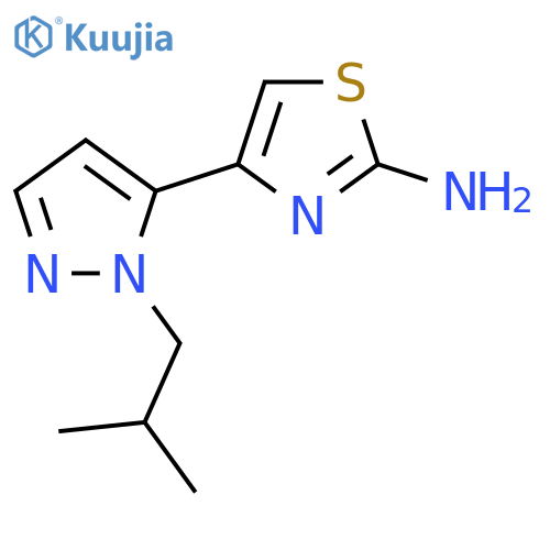 4-1-(2-methylpropyl)-1H-pyrazol-5-yl-1,3-thiazol-2-amine structure
