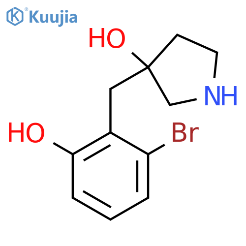 3-(2-bromo-6-hydroxyphenyl)methylpyrrolidin-3-ol structure