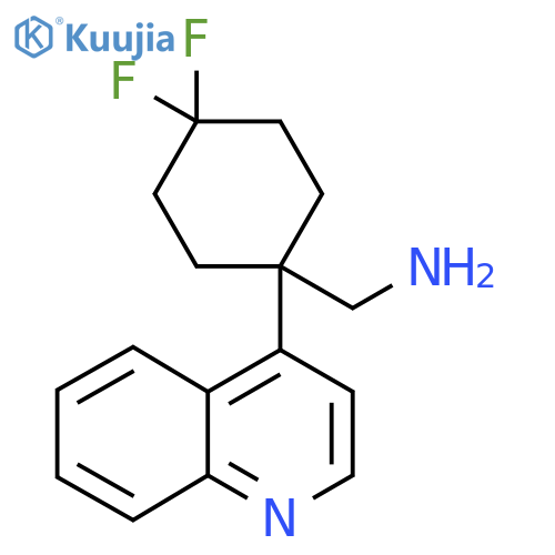 4,4-difluoro-1-(quinolin-4-yl)cyclohexylmethanamine structure