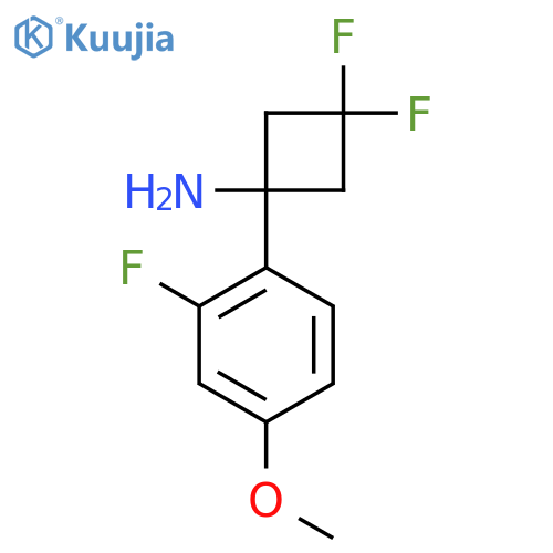 3,3-difluoro-1-(2-fluoro-4-methoxyphenyl)cyclobutan-1-amine structure