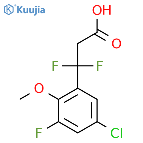 3-(5-chloro-3-fluoro-2-methoxyphenyl)-3,3-difluoropropanoic acid structure