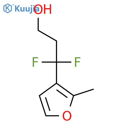 3,3-difluoro-3-(2-methylfuran-3-yl)propan-1-ol structure