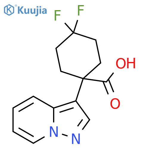 4,4-difluoro-1-{pyrazolo1,5-apyridin-3-yl}cyclohexane-1-carboxylic acid structure