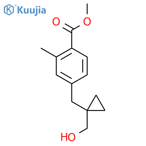 methyl 4-{1-(hydroxymethyl)cyclopropylmethyl}-2-methylbenzoate structure