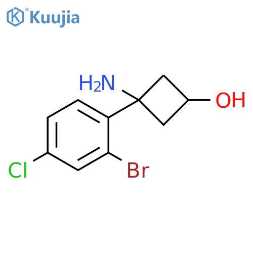 3-amino-3-(2-bromo-4-chlorophenyl)cyclobutan-1-ol structure