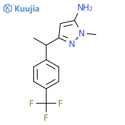 1-methyl-3-{1-4-(trifluoromethyl)phenylethyl}-1H-pyrazol-5-amine structure