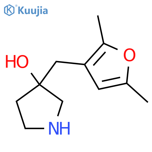 3-(2,5-dimethylfuran-3-yl)methylpyrrolidin-3-ol structure