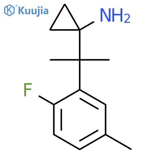 1-2-(2-fluoro-5-methylphenyl)propan-2-ylcyclopropan-1-amine structure