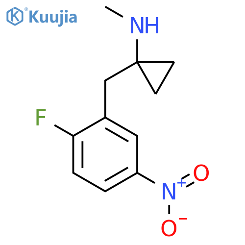 1-(2-fluoro-5-nitrophenyl)methyl-N-methylcyclopropan-1-amine structure